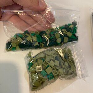 Lego Bulk Part 54200 Slope 1x1 2/3 Mixed Olive Dark Green Lot 90g 400+